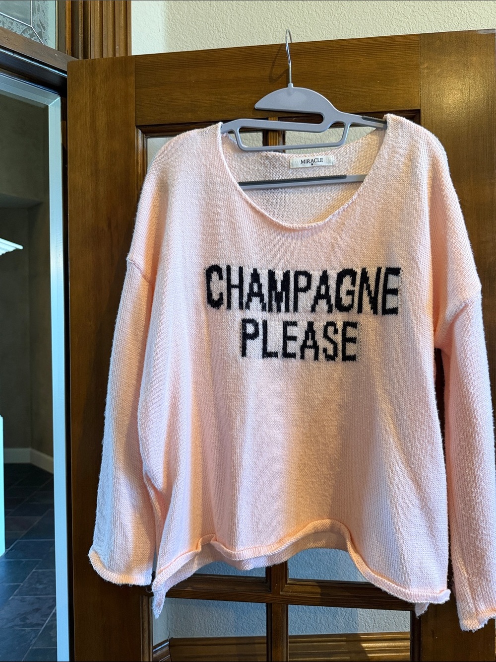 Miracle Light Pink 'CHAMPAGNE PLEASE' Knit Sweater